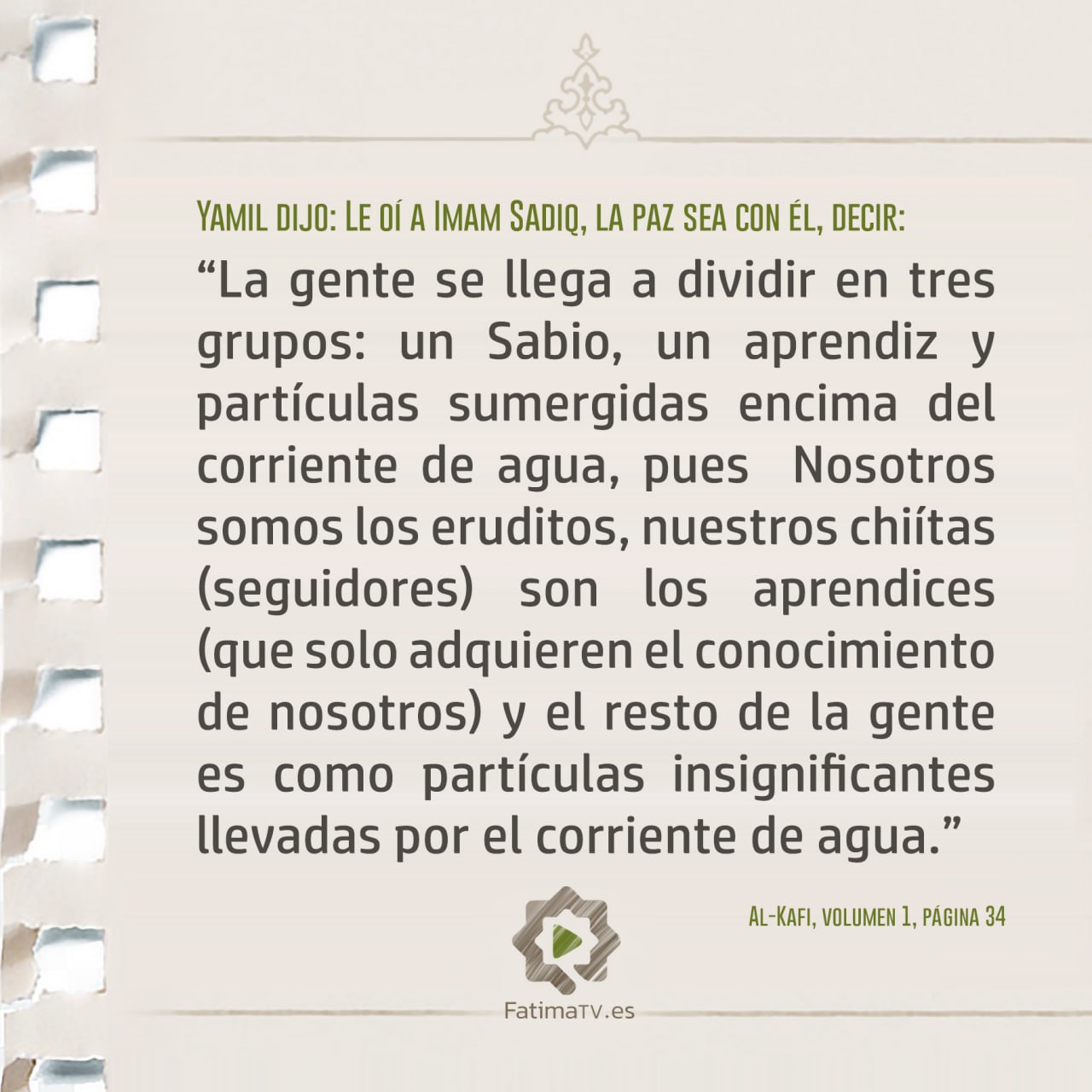 Clasificación de las personas: Eruditos, buscadores de conocimiento y gente ignorante